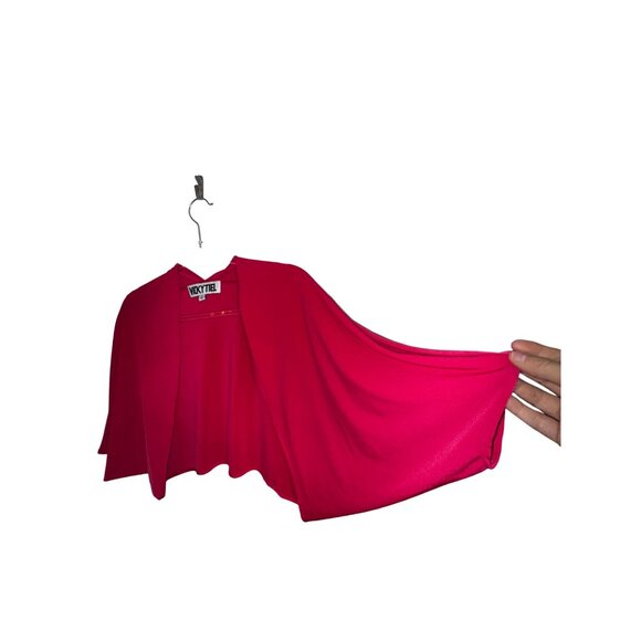 Vicky Tiel Womens Hot Pink Wrap Dress & Shawl‎ Set Size Small Sexy Eighties Glam - Picture 5 of 12